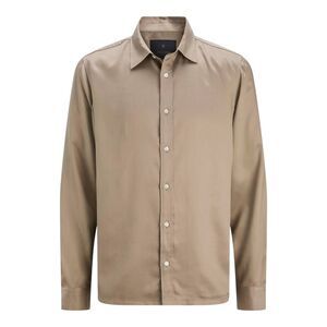 Jack And Jones Mens Plain Long-Sleeved Shirt / Greige